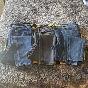 Old Navy Women's high rise rockstar super Skinny Jeans and extra high 3 pair 12